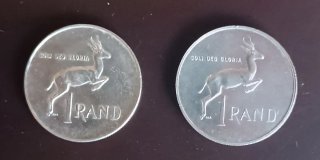 2 Monedas 1 Rand Sudáfrica Plata 1966 1967