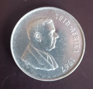 2 Monedas 1 Rand Sudáfrica Plata 1966 1967