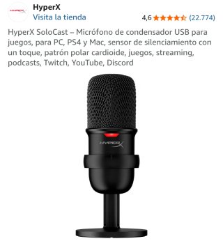 Micrófono HyperX Solocast en perfecto estado.