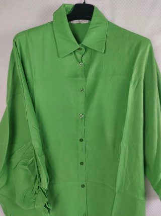 Camicia Oversize Verde Laminata