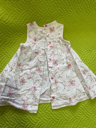 Vestido Orchestra blanco y rosa 9 meses