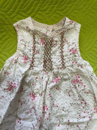 Vestido Orchestra blanco y rosa 9 meses