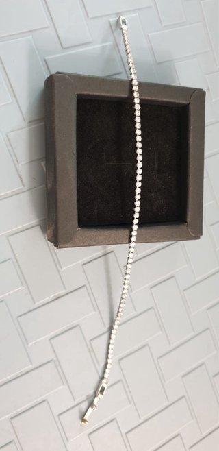Braccialetto tennis acciaio placcato argento
