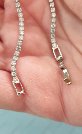 Braccialetto tennis acciaio placcato argento