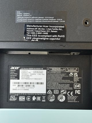 Monitor Acer K242HYL 24” Full HD HDMI