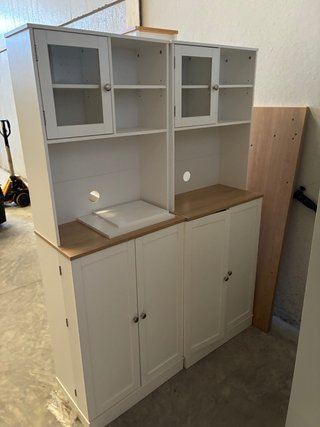 Mueble Alacena Hogar Madera y Cristal