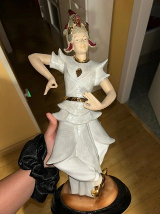 Pareja Figuras Bailarines Tailandeses Porcelana