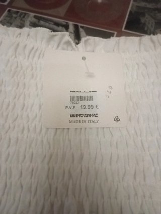 Top blanco elástico