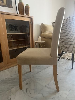 4 Sillas Comedor Tela Beige