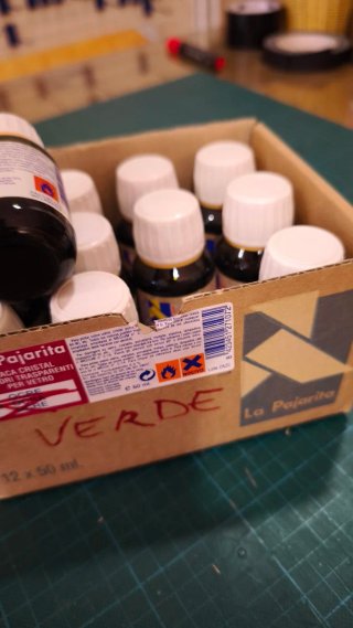 Caja Tinte Madera Verde
