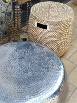 Mesa de centro aluminio martillado