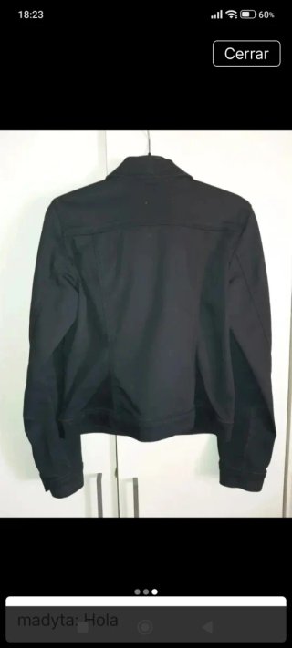 Cazadora vaquera negra Zara Woman M