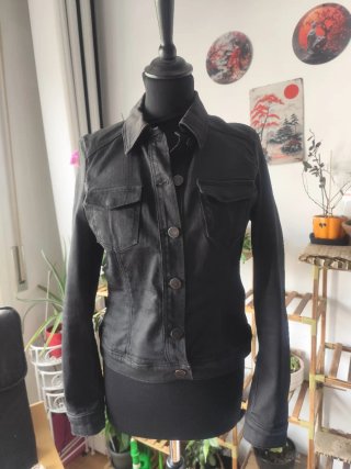 Cazadora vaquera negra Zara Woman M