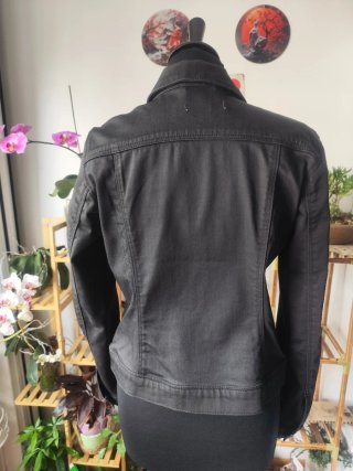 Cazadora vaquera negra Zara Woman M