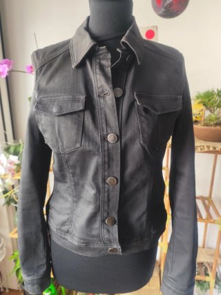 Cazadora vaquera negra Zara Woman M