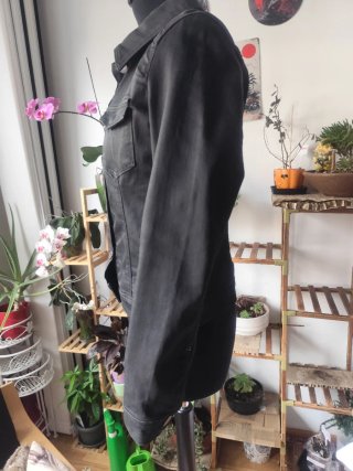Cazadora vaquera negra Zara Woman M