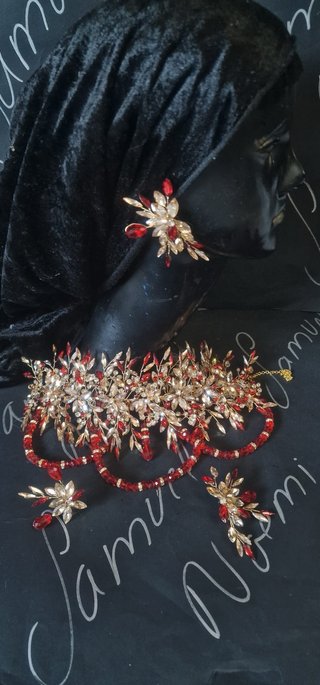 Conjunto Joyas Novia/Fiesta Rojo y Dorado