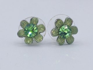 Pendientes de flor verde