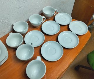 Juego de vajilla de porcelana dura blanca