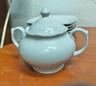 Juego de vajilla de porcelana dura blanca