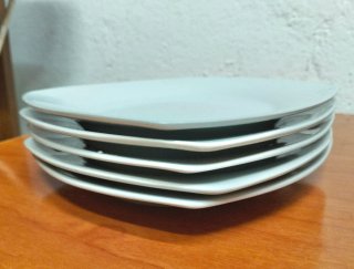 Juego de vajilla de porcelana dura blanca
