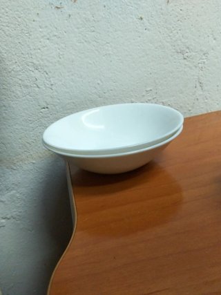 Juego de vajilla de porcelana dura blanca