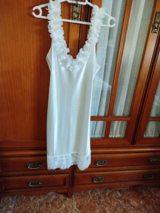 Camisón Razo Blanco con Encaje