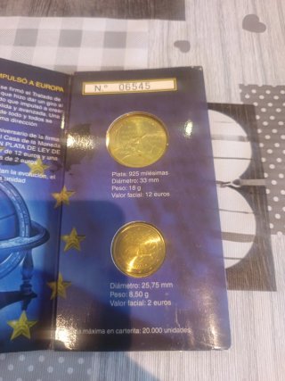 Cartera Monedas Plata 12€ y 2€