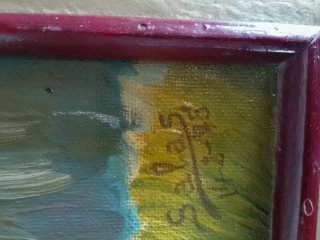 Tríptico pintado a mano: Virgen, Niño y Ángeles