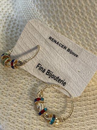 Pendientes Aro,Cristales Multicolor ,Lujo Elegante