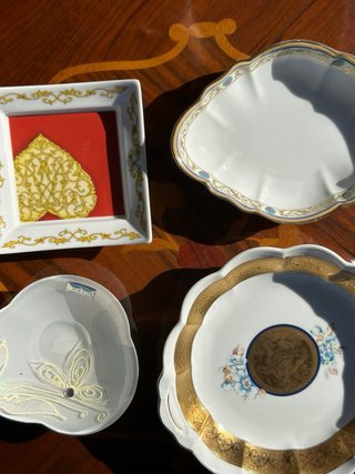 Set 4 oggetti vintage decorati