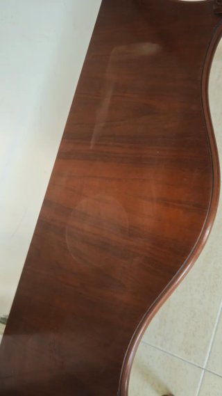 Mesa recibidor de madera con espejo