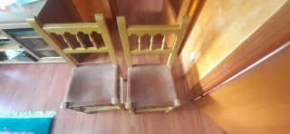 Mesa libro madera pino + 4 sillas