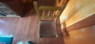 Mesa libro madera pino + 4 sillas