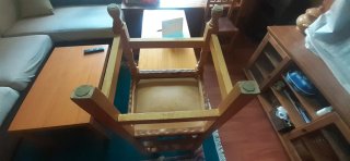 Mesa libro madera pino + 4 sillas