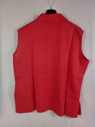 Camicia Smanicata Lino Rossa