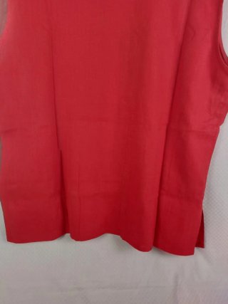 Camicia Smanicata Lino Rossa