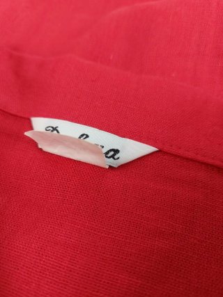 Camicia Smanicata Lino Rossa