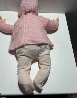 MUÑECO BEBE ANTIGUO MUY GRANDE DE TELA Y GOMA
