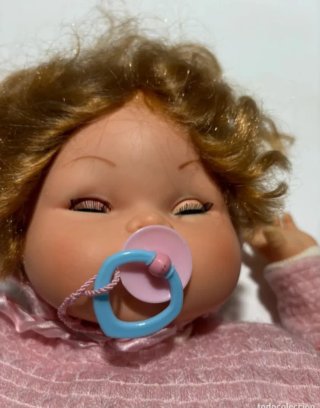 MUÑECO BEBE ANTIGUO MUY GRANDE DE TELA Y GOMA