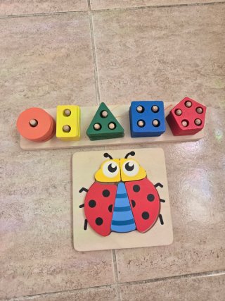 Juego de encaje de formas y ladybug