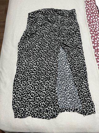 Falda Larga Estampado Leopardo Camisa  Top blanco
