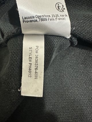Polo Lacoste Negro Slim Fit XL Hombre