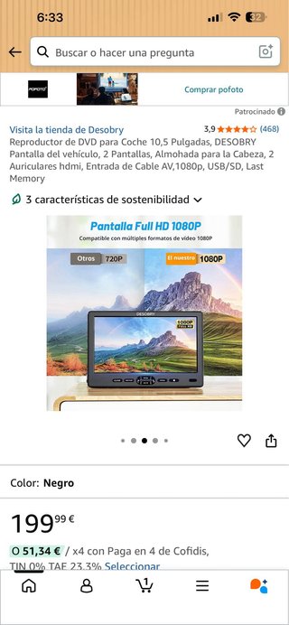 Reproductor DVD Coche DESOBRY 10.5 Pantallas
