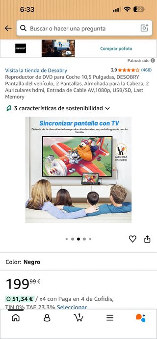 Reproductor DVD Coche DESOBRY 10.5 Pantallas