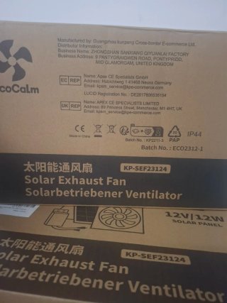 Ventilador Solar Exterior EcoCalm