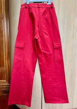 Pantalones rectos rojos, talla XS, Bocool