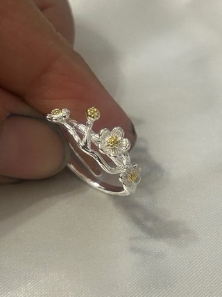 Anello Argento 925 Margherite Regolabile