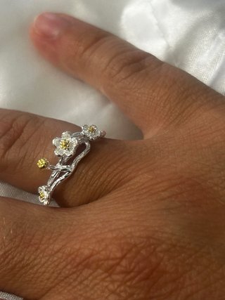 Anello Argento 925 Margherite Regolabile