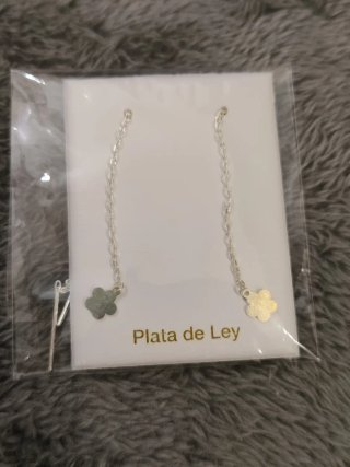 Pendientes Plata Ley Flor